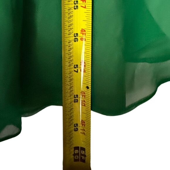 Mike Benet Formals Gorgeous Vintage 70s Emerald Green Chiffon Long Dress Size 14 - Picture 11 of 11